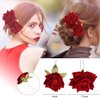 4 Pieces Rose Hairpin Hair Clip Bridal Rose Brooch Wedding Floral Clips Women Flower Hair Accessories for Woman Girl Party Wedding