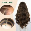 Mayouda Brown Body Wavy 13x4 HD Lace Frontal Wig for Black Women Long Body Wavy Curly With Baby Hair Lace Front Wigs Synthetic Pre Plucked Wigs Hair Lace Front Wigs (B-Highlight Brown, 30Inch)