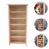 BESPORTBLE 1: 12 Scale Miniatures Dollhouse Bookshelf, Mini Bookshelf for Dolls Mini Wooden Bookcase Display Shelf Bookshelf 6 Floors Dollhouse Bookshelf Dollhouse Furniture Accessories