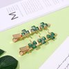 St.Patrick's Day Hair Clips Glitter Shamrock Clover Hairpins Green Charm Lucky Leaf Hat Embellished Gold Alligator Hair Clips for Party Gift
