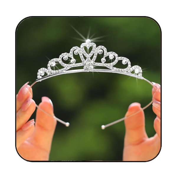 Yean Rhinestone Tiaras and Crowns Silver Crystal Tiara Headband Birthday Princess Hair Accessories for Women