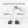 Qackenm 30W USB C Charger Block, GaN Nano Fast Charger, 2 Port Compact Charger with Foldable Plug for iPhone 16/16 Plus/16 Pro/16 Pro Max, 15/14/13 Series, Pixel, Galaxy, iPad/iPad Mini and More White