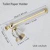 BATHSIR Crystal Toilet Paper Holder, Gold Toilet Roll Holder Modern Bathroom Accessories Zinc Alloy Tissue Hanger Wall Mounted