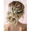 Unsutuo Crystal Bride Wedding Hair Vine Silver Flower Bridal Hair Headpiece Rhinestone Hair Pieces for Women and Girls