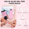 Solid Nail Glue Gel, 30g Nail Gel for Soft Gel Nail Tips with Mini Nail Lamp, Super Strong Nail Glue Gel for Acrylic Nails Extension Fake Nail Tips, Solid Nail Gel and UV LED Nail Light Set