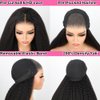 Domiso Wear and Go Glueless Wig Pre Plucked Pre Cut 6x4.6 HD Lace Wig Kinky Straight Lace Front Wigs Human Hair for Women Brazilian Beginners Wig Natural Hairline Breathable Cap 200% Density 18 Inch