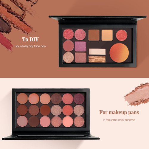 Lolalet Night Shades Magnetic Makeup Palette Empty, 2 Pack Magnetic Pallets with Mirror for Eyeshadow Lip Color Blush Powder Highlighter Contour -Stripeblack