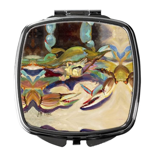 Caroline's Treasures JMK1259SCM Crab tailfin Crab Compact Mirror Decorative Travel Makeup Mirror for Women Girls Gifts Pocket Makeup Mirror Folding Handheld