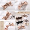 Auseibeely 6 PCS Bow Clips, Big Bow Knot Hair Clips, Silky Satin Bow Hair Clips for Women Girls, Non Slip Bow Claw Clips for Thin Thick Hair, Hair Claw Clips with Bows, Ideal Gifts for Wedding Bridesm