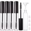 YITOU 4 Pack 10ml Empty Mascara Tube with Brush Wand, Refillable Eyelash Cream Container DIY Cosmetics Bottle for Castor Oil/Eyebrow Growth Serum/Coconut Oil, 4 Rubber Inserts, 1 Funnel, Black