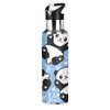 KEEPREAL 22 OZ Cute Cartoon Panda Water Bottle with Straw - BPA Free Leakproof Stainless Steel Water Bottle for Women Men Water Jug for Fitness Gym Outdoor Sport