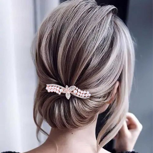 Iaceble Sparkly Crystal Butterfly Hair Comb Bridal Pearl Hair Combs Vintage Gold Rhinestone Hair Comb Headpiece Wedding Butterfly Hair Comb Decorative Hair Accessories for Women and Girls Headdress (Butterfly)