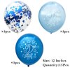 SHUNTAI Second Birthday Balloons Blue 2nd Happy Birthday Party Decorations Blue Latex Confetti Balloon for 2 Years Old Themes Birthday Party Supplies 15 Pack 12 inch(blue)