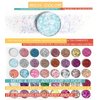 SUMEITANG 40 Colors Pressed Chunky Glitter Eyeshadow Palette, Self Adhesive Glue Gel Glitter Highly Pigmented Colourful Shimmer Glitter Eye Shadow Pallet For Women Girls Long Lasting Sparkle Makeup