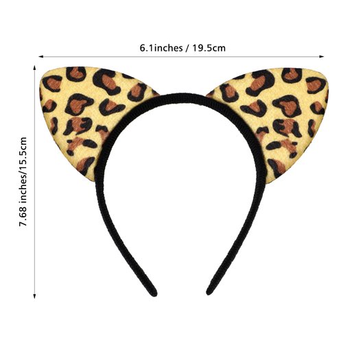 WLLHYF Leopard Ears Halloween Headband, Cute Cat Ears Headbands Halloween Cosplay Costume Accessories for Adults Party Decorations Supplies