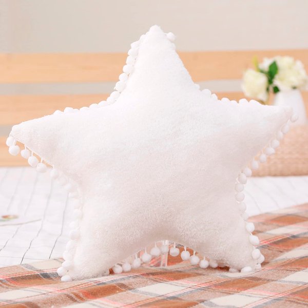 elfishgo Creative Star Moon and Cloud Plush Pillows Stuffed Toys (White, Star)