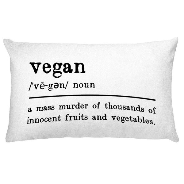 Decorative Throw Pillow Covers Vegan Noun Definition Farmhouse Pillowcase Decorations Cushion Cover for Home Living Room Bedroom 12x20 inch