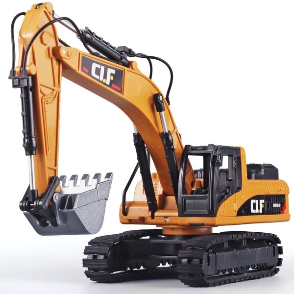 OANMYJJO Digger Toys for Boys Construction Truck Toys Excavator，Excavator Toy with Simulated Lights，Crawler Excavator Model Construction Toys for Children，Excavator Toys for Boys 3-5 Year Old