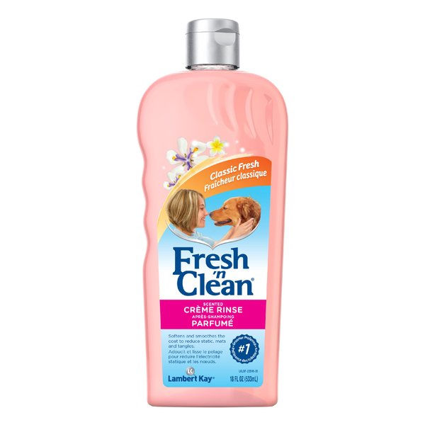 Pet-Ag Fresh ’n Clean Scented Creme Rinse Conditioner, Classic Fresh Scent - 18 oz - Reduces Mats and Tangles with Vitamin E & Aloe Vera - Strengthens & Repairs Coats - Soap Free