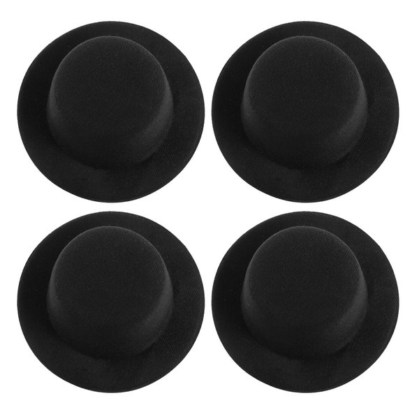 Ipetboom 4Pieces Snowman Doll Hat Craft Mini Hats for Your Snowman Doll, Small Hat Decor Doll Accessory Doll Clothes Hat Ornament - Black