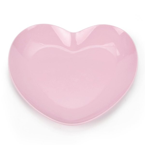 SUKPSY Stainless Steel Nail Art Makeup Palette,Nail Art Plate Palette,Heart Shaped Nail Art Display Holder,Nail Polish Color Mixing Plate, for Small Item Storage and DIY Jewelry Making (Pink)