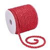 PH PandaHall 19.6 Yard Red Silk Rope 3-Ply Christmas Cording 5mm Twisted Cord Rope Twisted Cord Trim Braided Twisted Rope for Christmas Valentine Party Gift Bag Curtain Costume Decor DIY Crafts
