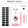 WOKOTO Semi Cured Gel Nail Strips, 20 Pcs Black Cat Eye Semi Cured Gel Nail Stickers Full Nail Wraps For Women With Nail File & Wood Stick, UV Light Required, Salon Quality, Easy to Apply&Remove