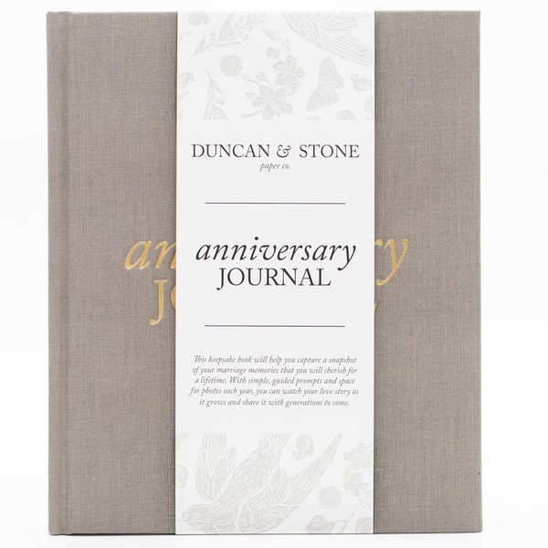 Wedding Anniversary Journal (Taupe, 189 Pages) by Duncan & Stone - Anniversary Book for Couple - Marriage Memory Book & Photo Album - Unique Wedding Gifts for Couple