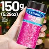 LEOBRO Pink Glitter, Glitter, 150g/5.29oz Hot Pink Chunky Glitter, Craft Glitter Body Glitter Face Glitter, Pink Sequins Chunky Glitter for Resin DIY Crafts, Pink Festival Christmas Glitter