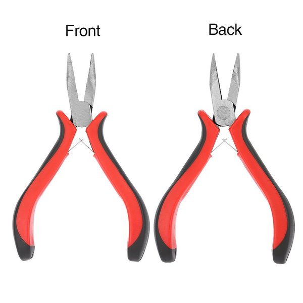 1 Set Hair Extension Tool Kit Plier Hook Pulling Needle 200Pc or so Micro Silicone Link Rings Beads for Professional Hair Styling Tools Accessory (Beige)