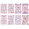 IDDFEVE 8 Sheets 4th of July Nail Stickers, Independence Day Patriotic Nail Decals, 3D Design Self-Adhesive USA Flag Star Nail Art