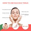 Gua Sha Facial Tools Set of 3 Guasha Massage Tool Rose Quartz Gua Sha Scraping Tool for Face,Neck, Eyes and Body,Jade Stone Guasha Board Pack of 3 (Pink)