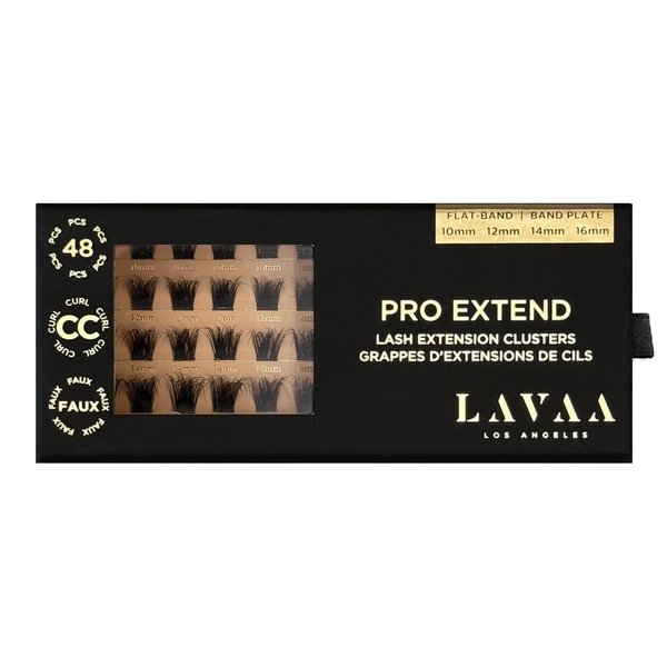 PRO Extend Lash System | 48 Lash Clusters in 4 lenghts: 10mm 12mm 14mm 16mm | Flat-Band All-Day Comfort | DIY Lash Extensions (V2 | VOLUME)