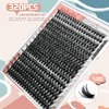 Fluffy 50D Cluster Eyelash Extensions Thick DIY Lash Clusters 320Pcs 9-15mm Individual Lashes D Curl False Mink Eyelashes for Beginners Self Application DIY at Home, by Anforlin