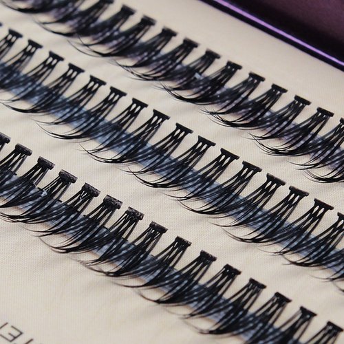 Bodermincer 120pcs 8mm/10mm/12mm/14mm/16mm to Choose Fish Tail Design 0.1 C Curl 3D Individual Mink False Eyelashes Extension Soft Black Fake False Eye Lashes （14mm）