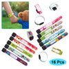 16 Pieces Child Safety ID Wristband, Pletpet Adjustable & Waterproof Kids Id Bracelets, Reusable Identification Bracelet Wristbands for Boys and Girls Outdoor Activity (8 Styles)