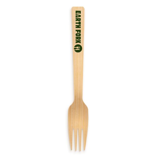 7" Customizable Bamboo Fork – Custom Printed Cutlery with Full-Color Logo or Artwork for a Personalized Dining Experience – Weddings, and Eco-Friendly Culinary Presentations - 50 Pack