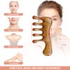 Wooden Massage Comb Scalp Massager Loc Comb - 2 Pack Sandalwood Wide Tooth Comb Scalp Hair Comb - Wood Manual Gua Sha Massage Tools for Facial Head Neck Back Hands Legs - Birthday Gift for Women Men