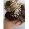 Salliy Wedding Hair Comb Silver Leaf Bridal Hair Piece Silver Rhinestone Hair Accessories for Women and Girls (F)