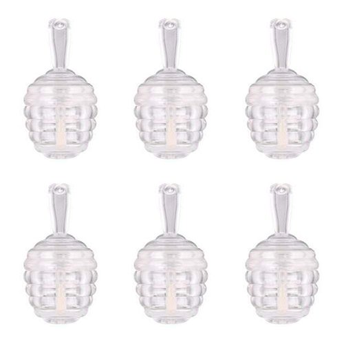 6 Pieces Empty Lip Gloss Tubes Reusable Lip Gloss Containers Honey Pots Shaped Lips Gloss Tube 9 ml Empty Refillable Lips Gloss Bottles DIY Cosmetics Lipstick Containers, Transparent