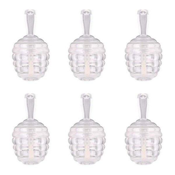 6 Pieces Empty Lip Gloss Tubes Reusable Lip Gloss Containers Honey Pots Shaped Lips Gloss Tube 9 ml Empty Refillable Lips Gloss Bottles DIY Cosmetics Lipstick Containers, Transparent
