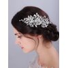 JWICOS Silver Bride Wedding Hair Comb Crystal Pearl Flower Bridal Headpiece Hair Accessories for Women and Girls