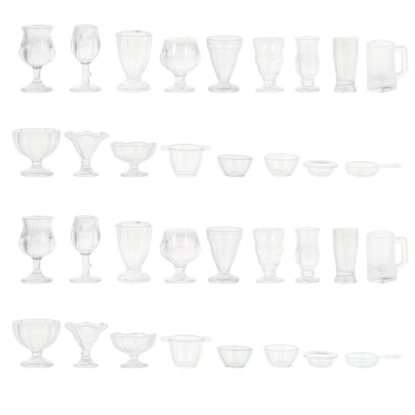 Vaguelly 34pcs Candy Model Miniature Wine Glasses Miniature Drinking Cups Decoration Miniature Cup Mini House Accessories Dollhouse Accessories Cups Model Water Cup Plastic Course