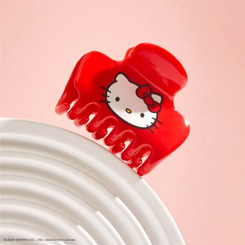 Hello Kitty x Kitsch Recycled Plastic Puffy Medium Hair Clips for Women - Medium Claw Clips for Thin Hair, Claw Hair Clips for Short Hair, Medium Hair Claw Clips for Women, Cute Hair Claws, Kitty Face