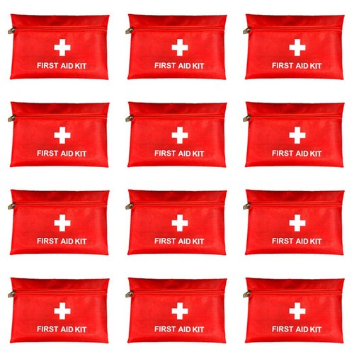 Red First Aid Bag Empty First Aid Kit Empty Waterproof First Aid Pouch Small Mini for First Aid Kits Pack Emergency Hiking Backpacking Camping Travel Car Cycling (Red, 7.9x5.5" 12 Pack)