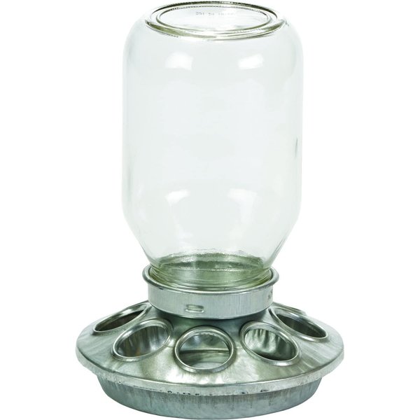 Glass Jar Chick Feeder - Little Giant - Mason Jar Baby Chick Feeder, 1 Quart (Item No. MJ9810)