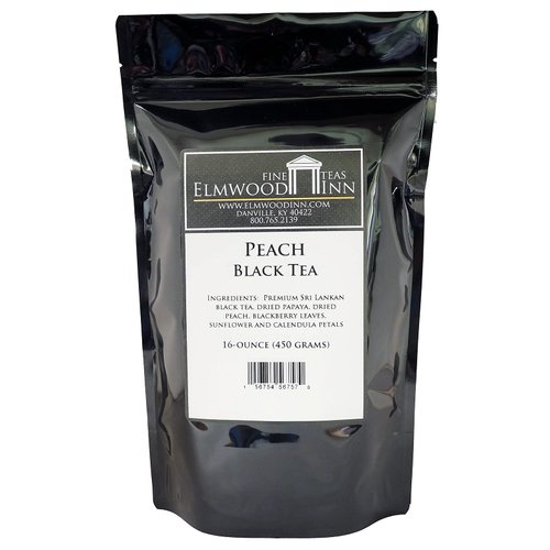 Elmwood Inn Fine Teas, Peach Black Tea, 16-Ounce Pouch