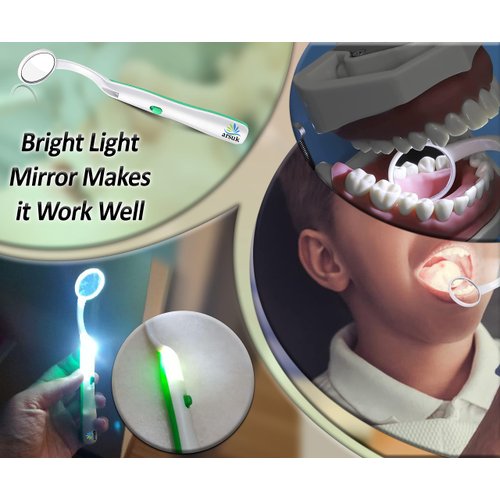 ARSUK Dental Mirror with Light Anti-Fog, Teeth Inspection Dentist LED Mirror, Mouth Oral Care, 5.90 inches (15cm) Blue & Green Pack of 2