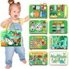 lanjue Toddler Busy Board, Montessori Toys for 3+ Year Old Boys Girls Birthday Gifts, Busy Book Sensory Board Learning Educational Activities for Toddlers 3+, Travel Toys for Airplane Car (Farm)