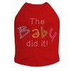 The Baby Did It Dog Shirt Red SMALL